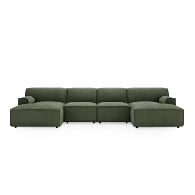 Modulares Ecksofa U Look 5-Sitzer, 380x160 cm, oliv I MONONI.PL