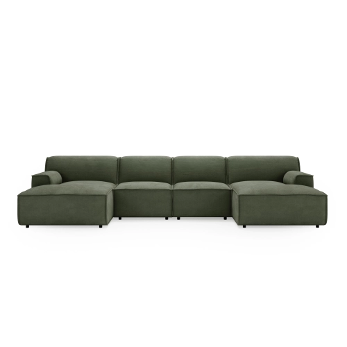 Modulares Ecksofa U Look 5-Sitzer, 380x160 cm, oliv I MONONI.PL