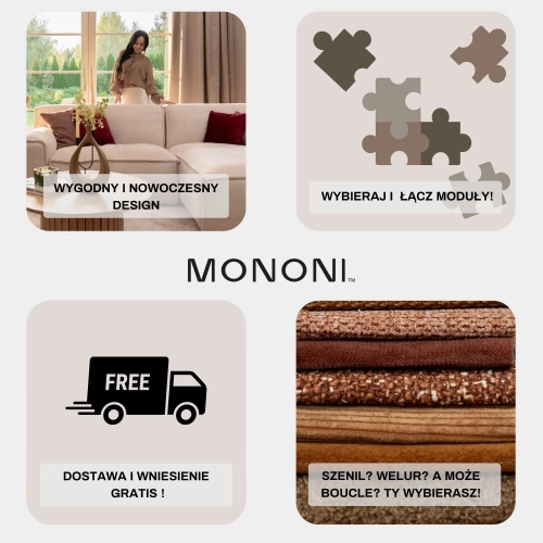 Modulares Ecksofa L Look 4-Sitzer 245x160 cm weiß Chenille I MONONI.PL