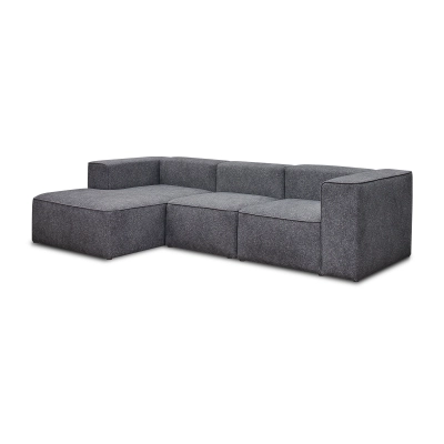 Szary narożnik  modułowy Luss  3 osobowy 320x160 cm boucle I MONONI.PL
