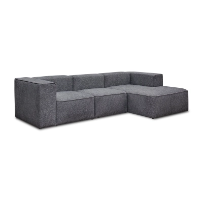 Grau Luss 3-Sitzer modular Ecke 320x160 cm boucle I MONONI.PL