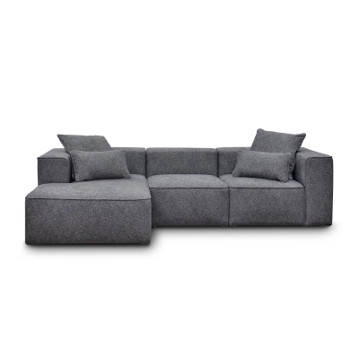 Grau Luss 3-Sitzer modular Ecke 320x160 cm boucle I MONONI.PL