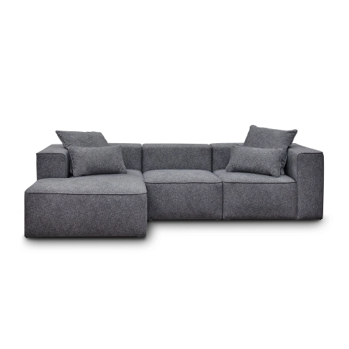 Szary narożnik  modułowy Luss  3 osobowy 320x160 cm boucle I MONONI.PL