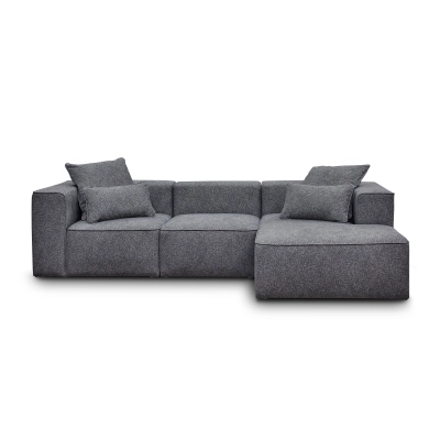 Szary narożnik  modułowy Luss  3 osobowy 320x160 cm boucle I MONONI.PL