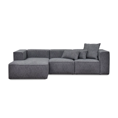 Szary narożnik  modułowy Luss  3 osobowy 320x160 cm boucle I MONONI.PL