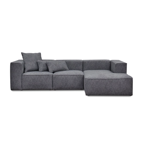 Szary narożnik  modułowy Luss  3 osobowy 320x160 cm boucle I MONONI.PL