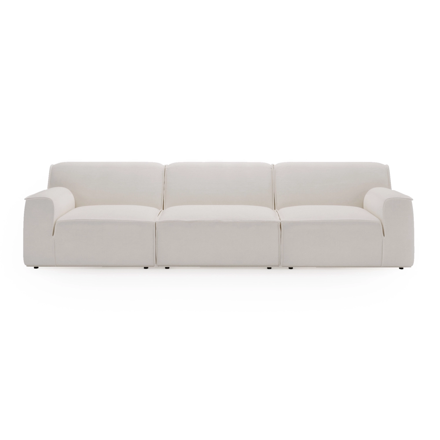 Duża kanapa biała modułowa Look 6 osobowa 300x103 cm szenil Mononi.pl