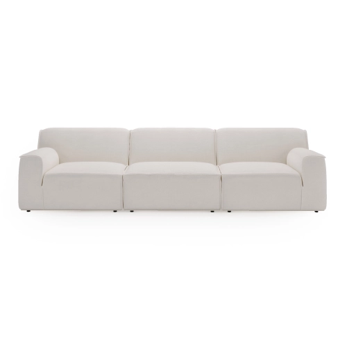 Duża kanapa biała modułowa Look 6 osobowa 300x103 cm szenil Mononi.pl