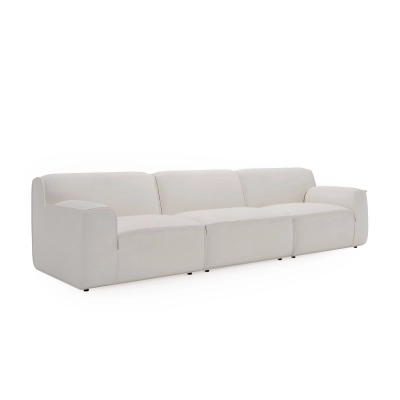 Duża kanapa biała modułowa Look 6 osobowa 300x103 cm szenil Mononi.pl