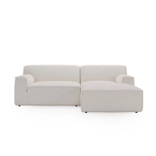L Look 3-sitziges modulares Ecksofa 245x160 cm weiß Chenille