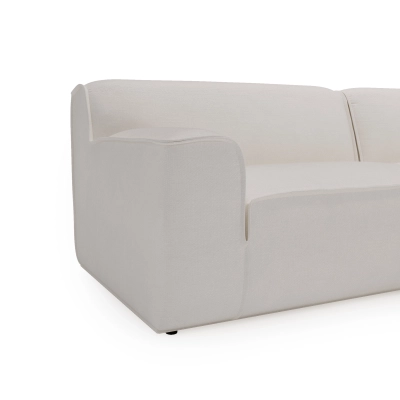 L Look 3-sitziges modulares Ecksofa 245x160 cm weiß Chenille