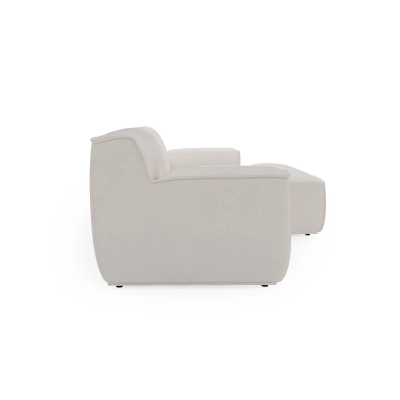 L Look 3-sitziges modulares Ecksofa 245x160 cm weiß Chenille