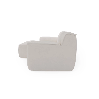 L Look 3-sitziges modulares Ecksofa 245x160 cm weiß Chenille