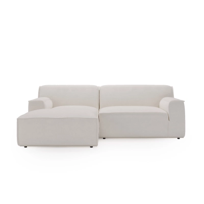L Look 3-sitziges modulares Ecksofa 245x160 cm weiß Chenille