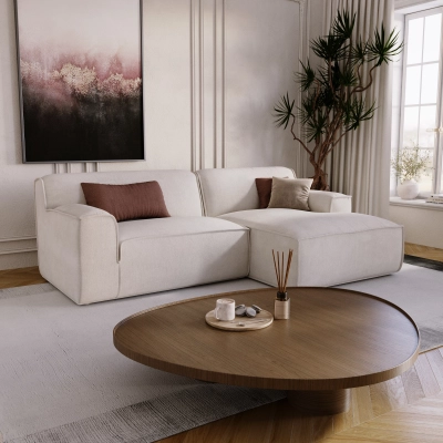Modulares Ecksofa L Look 3-Sitzer 245x160 cm beige I MONONI.PL