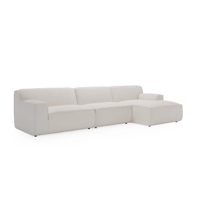 Modulares Ecksofa L Look 4-Sitzer 245x160 cm weiß Chenille I MONONI.PL