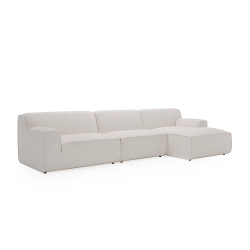 Modulares Ecksofa L Look 4-Sitzer 245x160 cm weiß Chenille I MONONI.PL