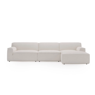 Modulares Ecksofa L Look 4-Sitzer 245x160 cm weiß Chenille I MONONI.PL