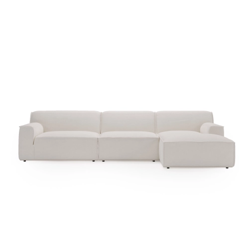 Modulares Ecksofa L Look 4-Sitzer 245x160 cm weiß Chenille I MONONI.PL