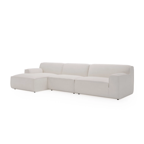 Narożnik modułowy L Look 4 osobowy 245x160 cm biały szenil I MONONI.PL