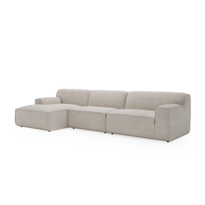Modulares Ecksofa L Look 4-Sitzer 245x160cm beige Chenille I MONONI.PL