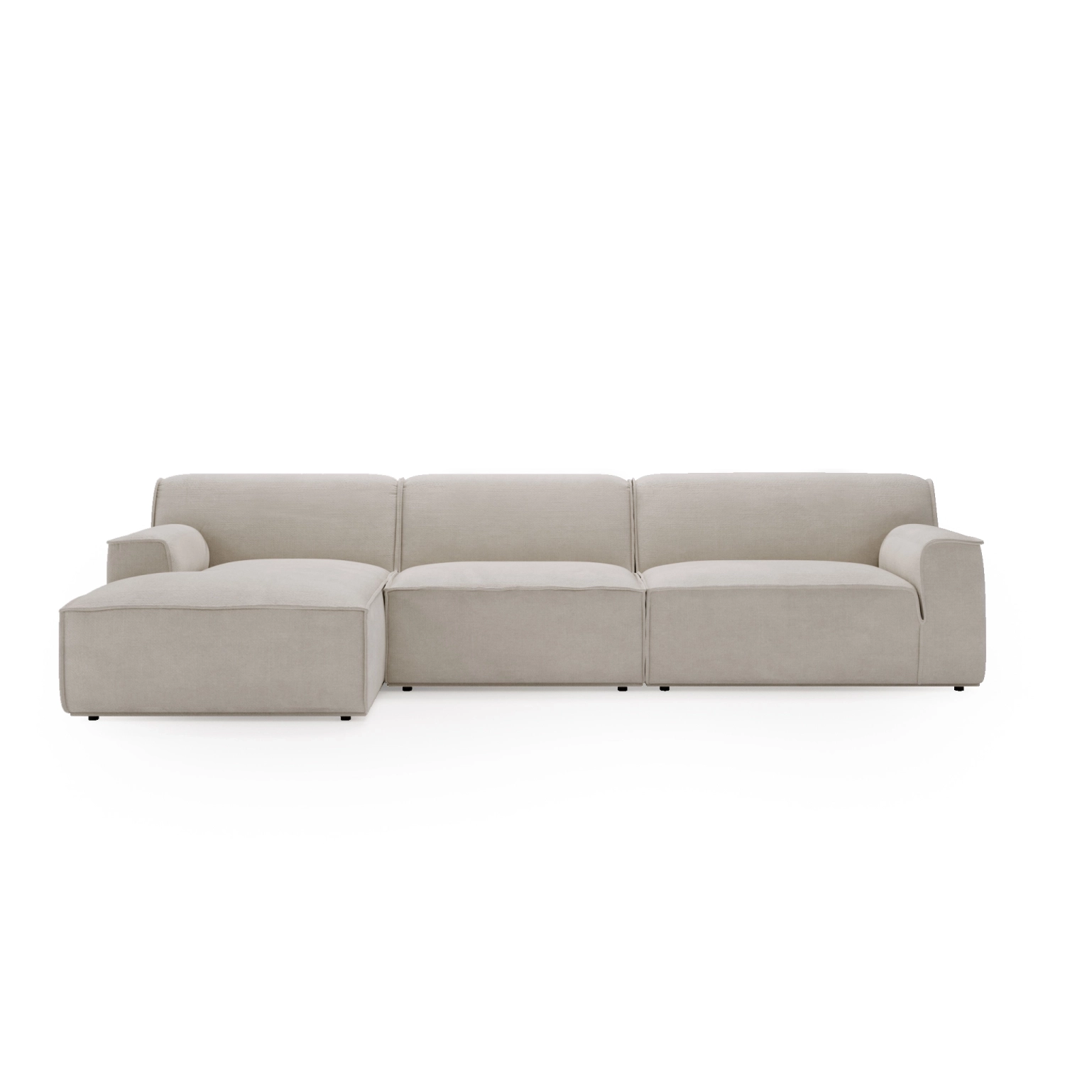 Modulares Ecksofa L Look 4-Sitzer 245x160cm beige Chenille I MONONI.PL