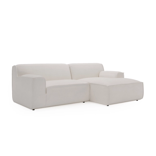 L Look 3-sitziges modulares Ecksofa 245x160 cm weiß Chenille