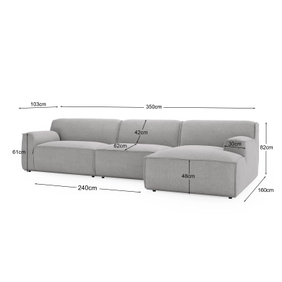 Modulares Ecksofa L Look 4-Sitzer 245x160 cm weiß Chenille I MONONI.PL