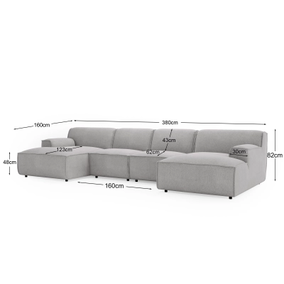 U Look modulares Ecksofa 380x160 cm, creme-beige I MONONI.PL