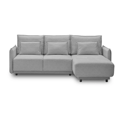 Klappbares Schlafsofa 247x187cm Lorena grau gestrickt MONONI.PL
