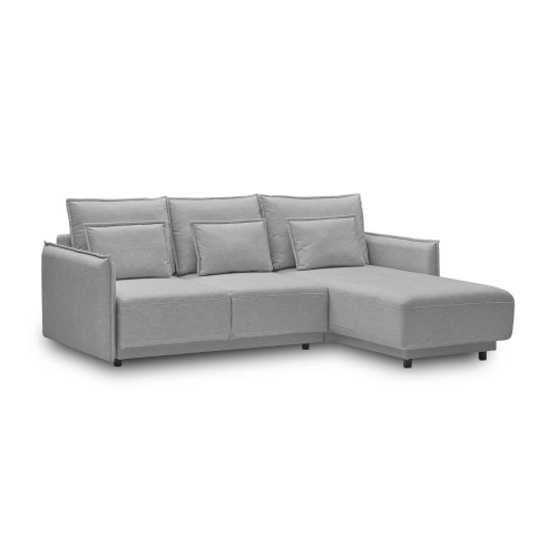 Klappbares Schlafsofa 247x187cm Lorena grau gestrickt MONONI.PL