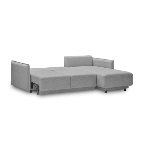 Klappbares Schlafsofa 247x187cm Lorena grau gestrickt MONONI.PL