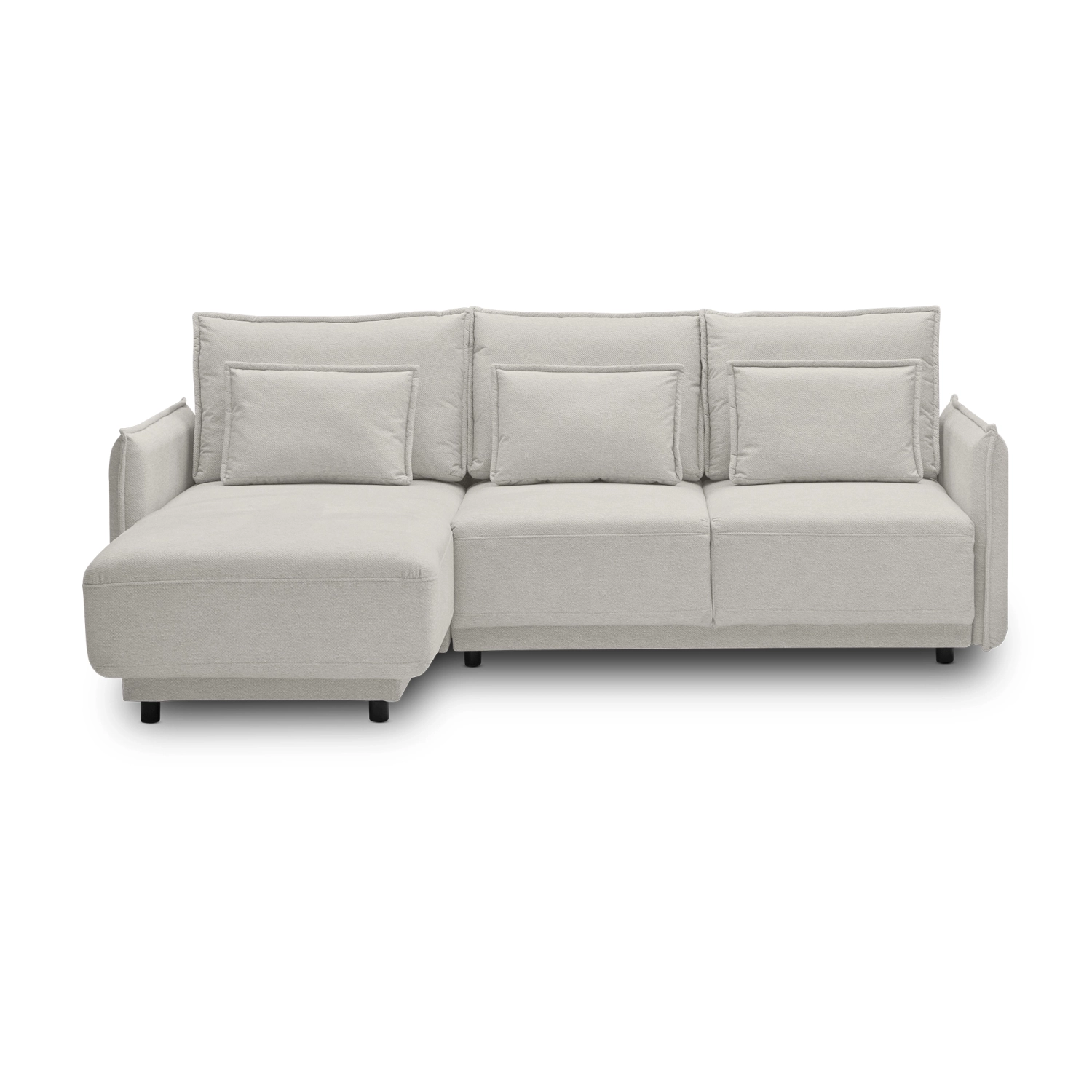 Klappbares Schlafsofa 247x187cm Lorena hellgrau gestrickt I MONONI.PL