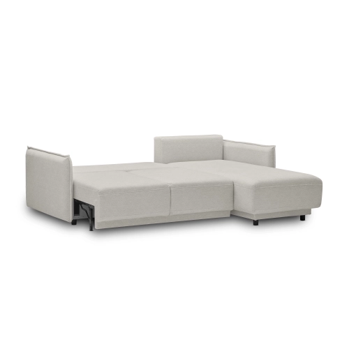 Klappbares Schlafsofa 247x187cm Lorena hellgrau gestrickt I MONONI.PL