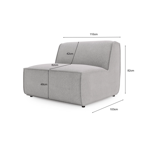 Moduł środkowy 105x103 cm Look beżowy szenil | MONONI.PL
