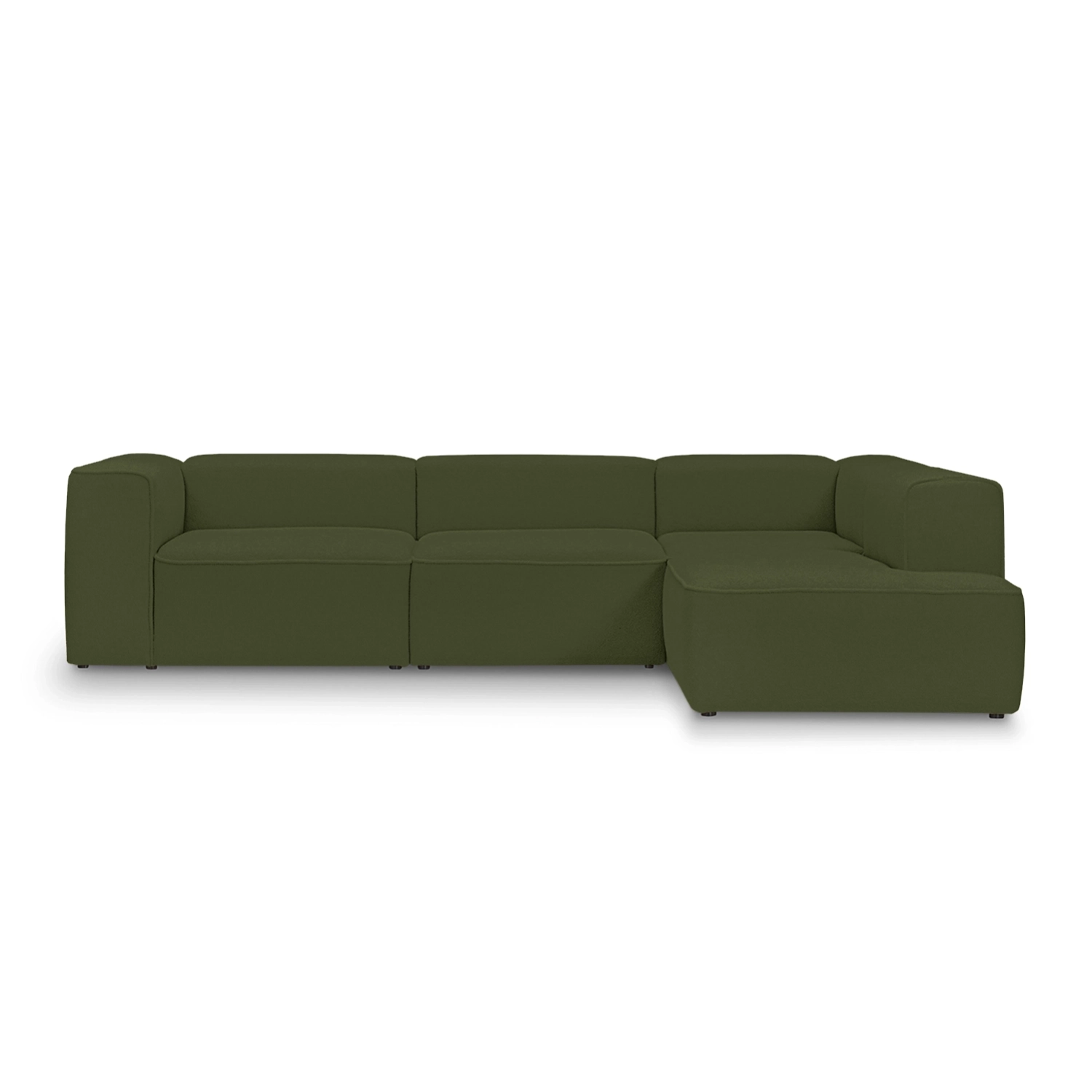 Modulares 4-Sitzer Schlafsofa 310x210 cm Luss olive boucle|MONI.PL