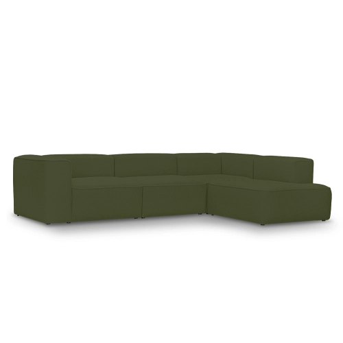 Modulares 4-Sitzer Schlafsofa 310x210 cm Luss olive boucle|MONI.PL