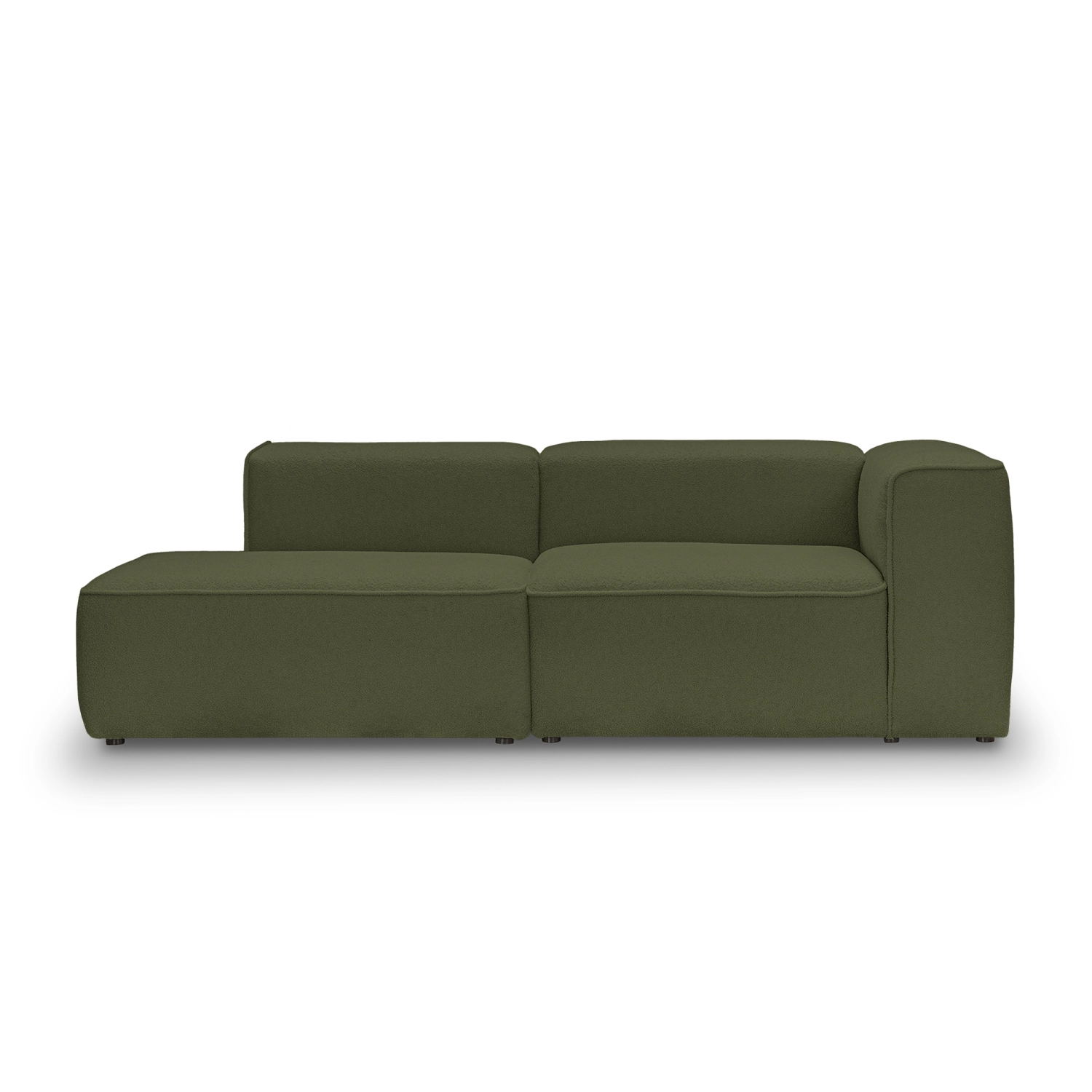 Nowoczesna sofa modułowa  Luss 220x100 cm oliwkowa boucle I MONONI.PL