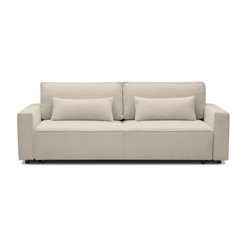 Sofa mit Schlaffunktion 251x119 cm Moyo hellbeige boucle I MONONI.PL