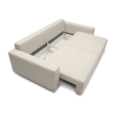Sofa mit Schlaffunktion 251x119 cm Moyo hellbeige boucle I MONONI.PL