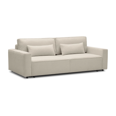 Sofa mit Schlaffunktion 251x119 cm Moyo hellbeige boucle I MONONI.PL