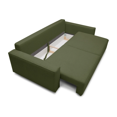 Sofa z funkcją spania 251x119 cm Moyo oliwkowa zieleń I MONONI.PL