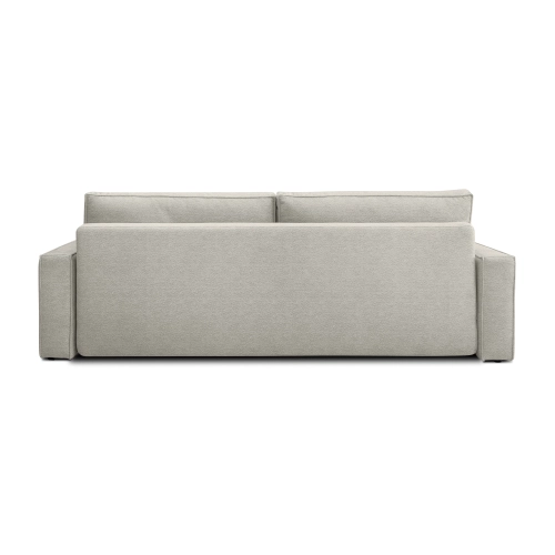 Sofa mit Schlaffunktion 251x119 cm Moyo hellgrauer Strickstoff