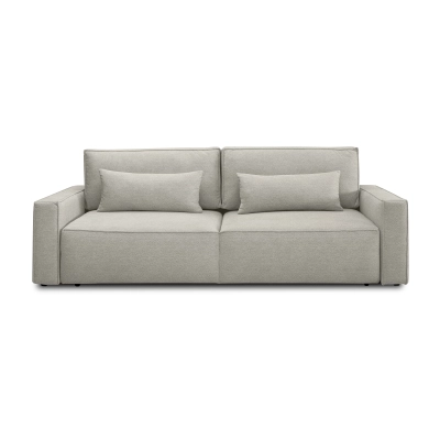 Sofa mit Schlaffunktion 251x119 cm Moyo hellgrauer Strickstoff