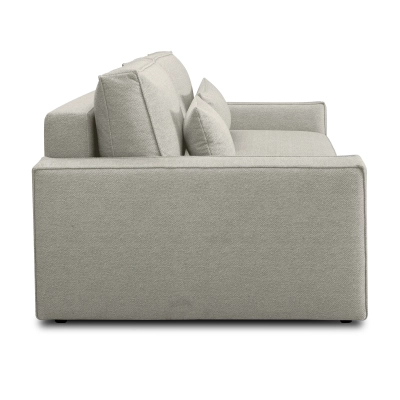 Sofa mit Schlaffunktion 251x119 cm Moyo hellgrauer Strickstoff