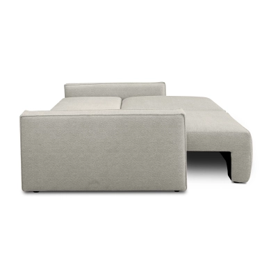 Sofa mit Schlaffunktion 251x119 cm Moyo hellgrauer Strickstoff