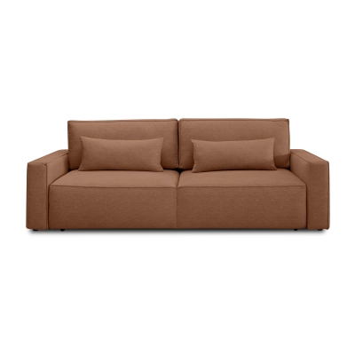 Sofa mit Schlaffunktion 251x119 cm Moyo korallenfarbener Strickstoff