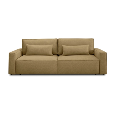 Sofa mit Schlaffunktion 251x119 cm Moyo senfgelber Strickstoff