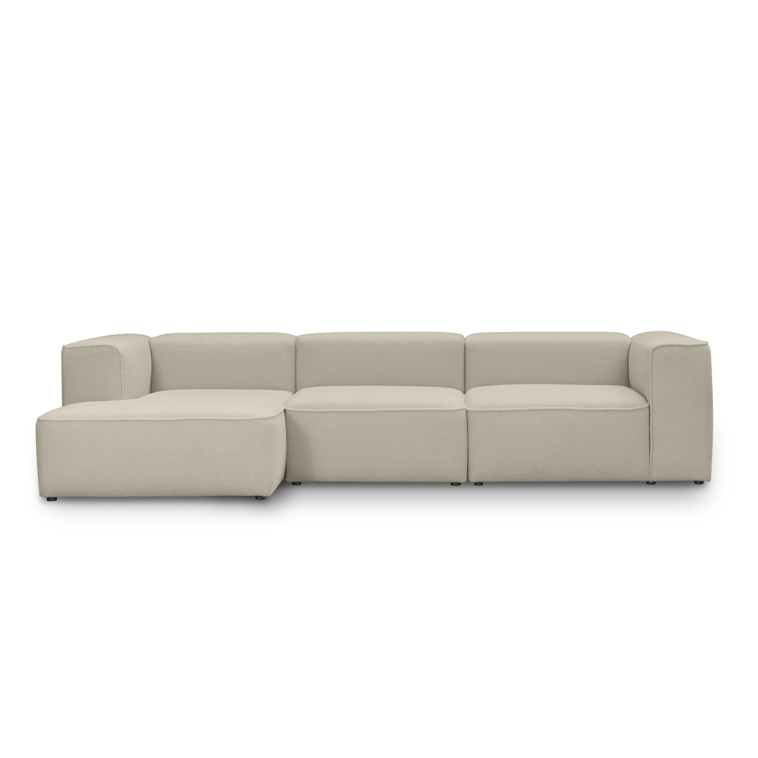 Duży narożnik modułowy 320x160 cm Luss jasnobeżowy boucle | MONONI.PL
