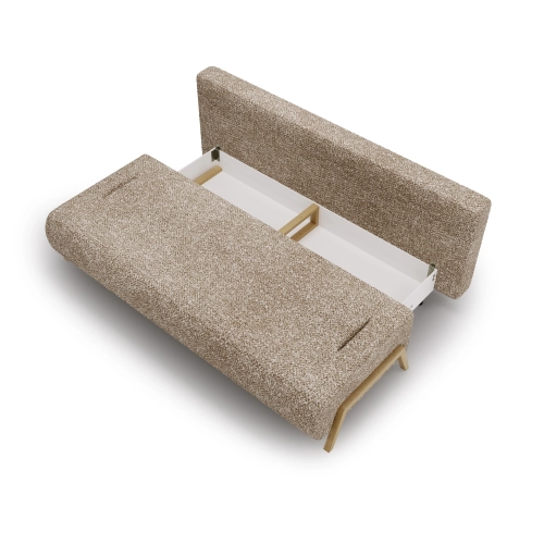 Sofa z funkcją spania Chillo 215x105 beżowa boucle | MONONI.PL